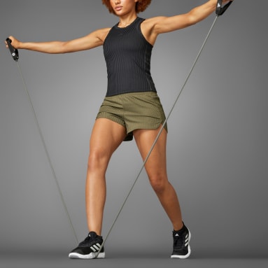 Short taille haute bords-côtes 3 bandes ton sur ton Pacer All Gym Seasonal