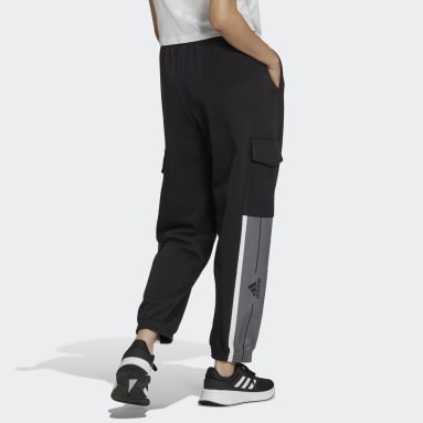 Women Sportswear Black Essentials Pin Stripe Block Fleece Cargo Pants
