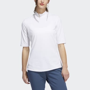 Women Golf White 에센셜 모크 폴로 셔츠