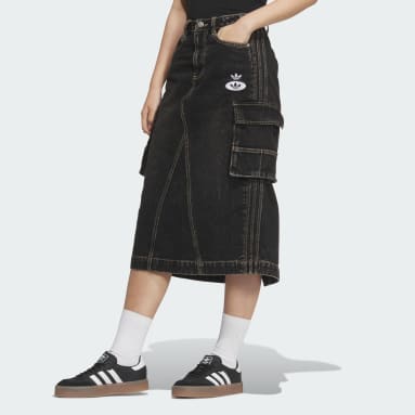 레이싱 V-데이 데님 스커트
