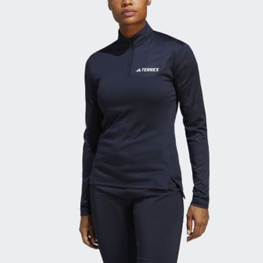 Kvinder TERREX Blå Terrex Multi Half-Zip Long Sleeve T-shirt