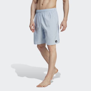 Men's Sportswear Blue Solid CLX Classic-Length Swim Shorts
