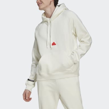 Camisola com Capuz em Fleece Branco Homem Sportswear