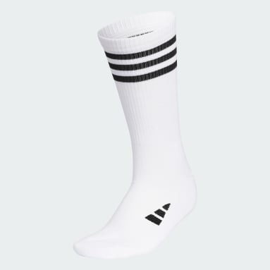 Women Golf White 3-Stripes Crew Socks