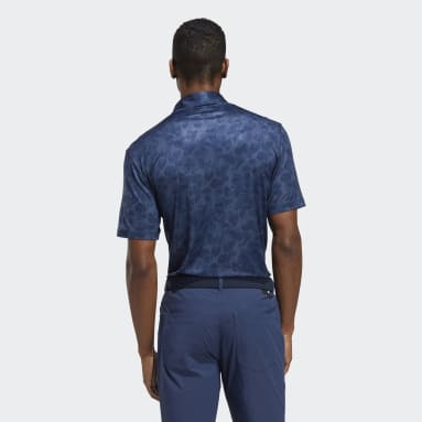 Men's Golf Blue Prisma-Print Polo Shirt