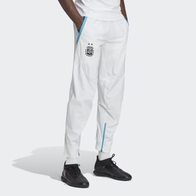Men Football White Argentina Game Day Travel Tracksuit Bottoms
