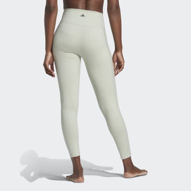 Ženy Cvičení A Trénink zelená Legíny adidas Yoga Studio 7/8