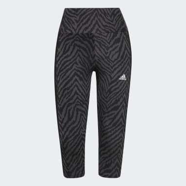 Licras Capri Designed to Move Sport Cebra Pretina Alta Negro Mujer Training