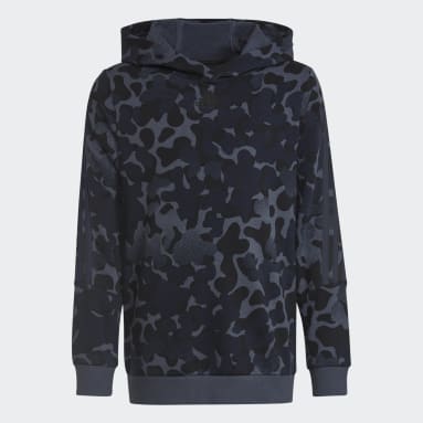 Buzo con Capucha Future Icons 3 Rayas Estampado Azul Niño Sportswear
