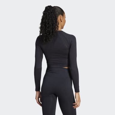 Camiseta manga larga AEROKNIT Negro Mujer Gimnasio Y Entrenamiento