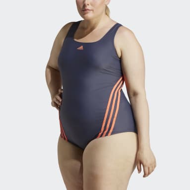 Women Sportswear Blue 3-Stripes Swim Suit (Plus Size)