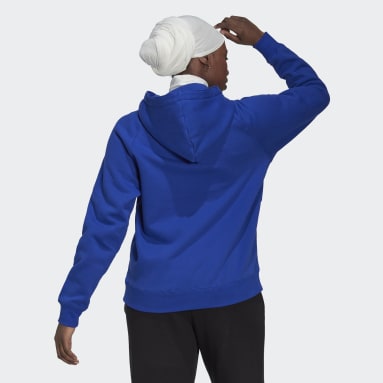 Women's Sportswear Blue Oversized Hooded Sweatshirt