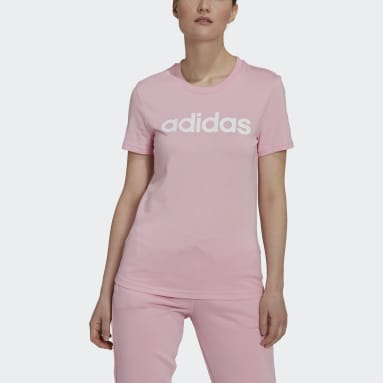 Camiseta LOUNGEWEAR Essentials Slim Logo Rosa Mujer Sportswear