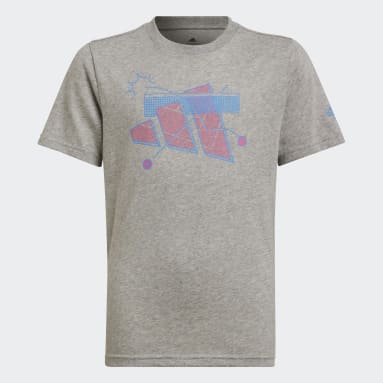 Boys Tennis Grey AEROREADY Tennis Graphic T-Shirt