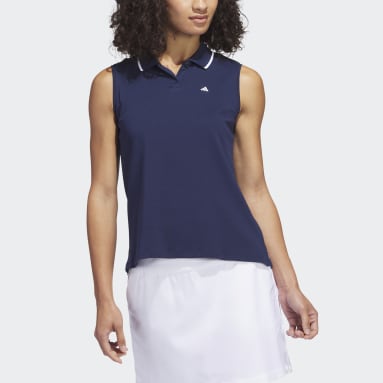 Women Golf Blue Go-To Piqué Sleeveless Golf Polo Shirt