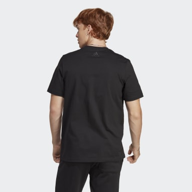 ผู้ชาย Sportswear สีดำ เสื้อยืดผ้าซิงเกิลเจอร์ซีย์ Essentials Big Logo