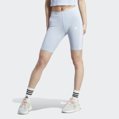 Frauen Sportswear Essentials 3-Streifen kurze Tight Blau