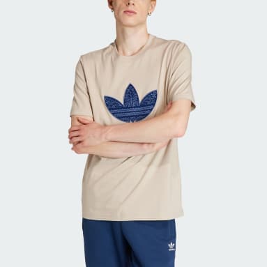 T-shirt velours côtelé applique Beige Hommes Originals