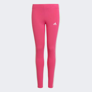 Leggings Adidas Pretas com Riscas Brancas para criança