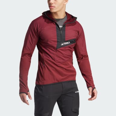 Männer TERREX Techrock Ultralight 1/2-Zip Hooded Anorak Weinrot
