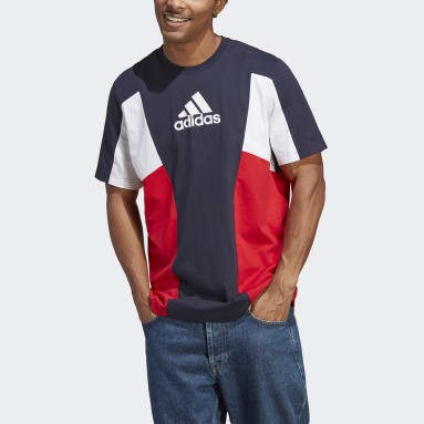 Polera Essentials Colorblock Azul Hombre Sportswear