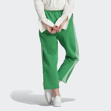 Women Lifestyle Green Open Hem Pants