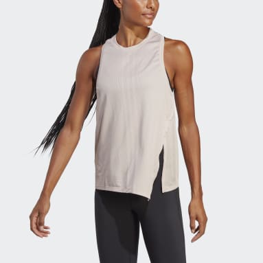 Playera sin Mangas de Entrenamiento HIIT AEROREADY Quickburn Café Mujer Training