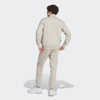 Men's Sportswear Beige Basic 3-Stripes Fleece Track Suit