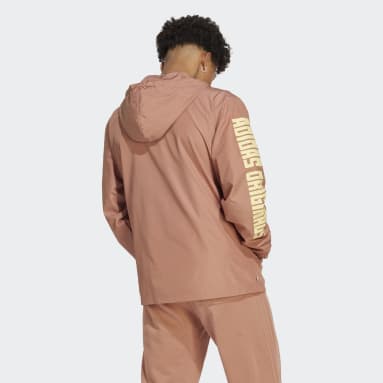 Men's Originals Brown Graphic Planet Windbreaker