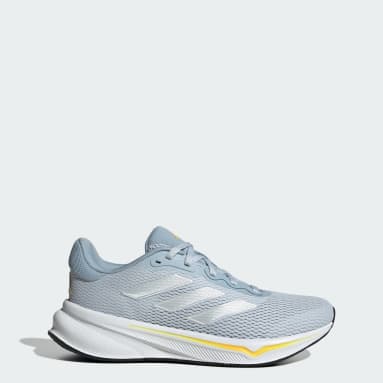 Blue adidas running shoes sales