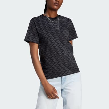 Remera Trefoil Monogram Negro Mujer Originals