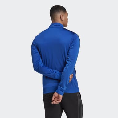 Men's Essentials Blue Essentials Warm-Up 3-Stripes Track Jacket