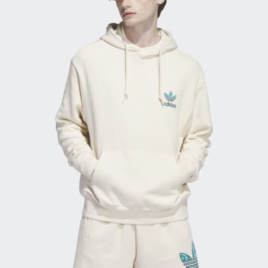 Sweat-shirt à capuche Stacked Trefoil Earth blanc Hommes Originals
