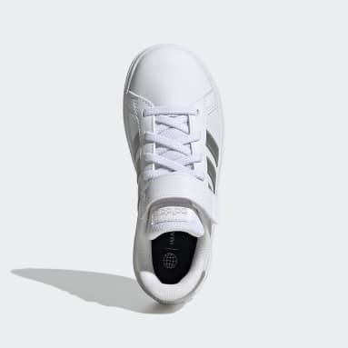 Scarpe Grand Court Lifestyle Court Elastic Lace and Top Strap Bianco Bambini Sportswear