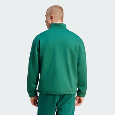Men's Originals Green Adicolor Contempo Half-Zip Crew Sweatshirt