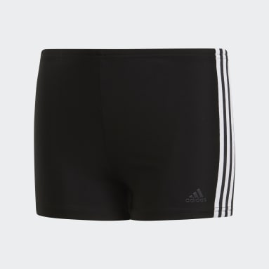 Chlapci Plávanie čierna Plavecké boxerky 3-Stripes