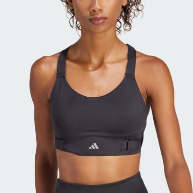 adidas Women's Powerimpact Training Medium Support Shiny Bra, Shadow Green,  XX-Small D at  Women's Clothing store