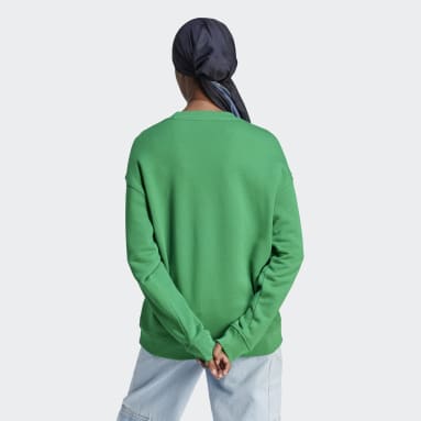 Women's Originals Green Adicolor Trefoil Crew Sweatshirt