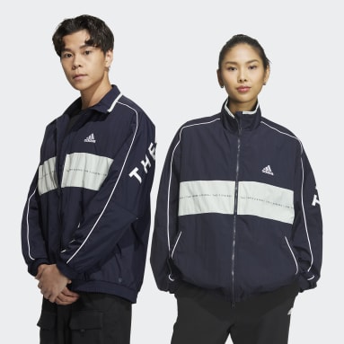 Gym & Training Blue 오버사이즈 핏 우븐 재킷
