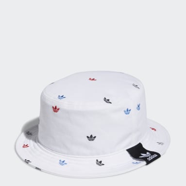 Originals White Allover Print Trefoil Bucket Hat