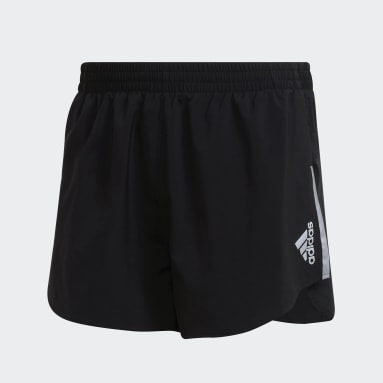 Shorts Fast Split Reflectantes Negro Hombre Running