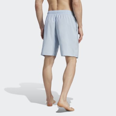 Short de bain uni de longueur classique CLX Bleu Hommes Sportswear