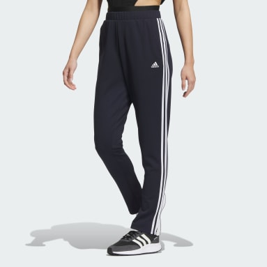 Women Gym & Training Blue 시즈널 스포츠웨어 3S 레귤러 핏 더블니트 트랙 팬츠