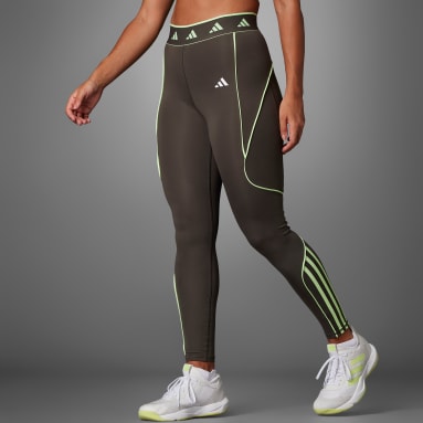 adidas Training mesh panel leggings in black