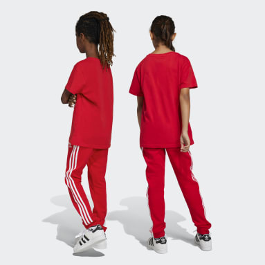 Kids Originals Red 3-Stripes Pants