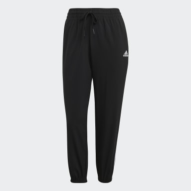 ผู้หญิง Sportswear สีดำ กางเกงขาเจ็ดส่วน adidas Essentials Woven 3-Stripes