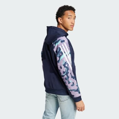 Sudadera con capucha Future Icons Allover Print Azul Hombre Sportswear