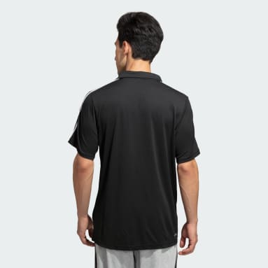Men Training Black D2M 3-STRIPES POLO TEE