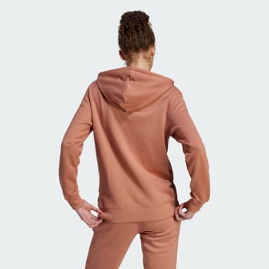 Buzo con Capucha Essentials Linear Felpa Francesa Café Mujer Sportswear