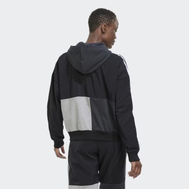 Dam Sportswear Svart Essentials 3-Stripes Colorblock Full-Zip Hoodie